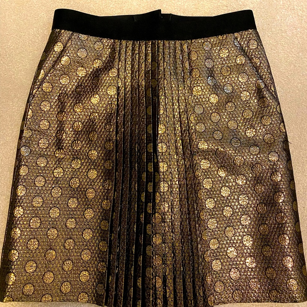JCrew gold mini skirt